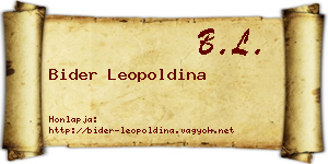 Bider Leopoldina névjegykártya